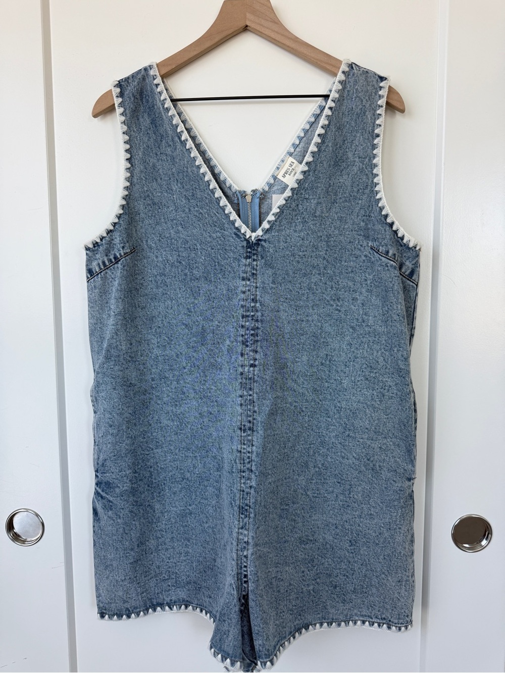 Denim V‑Neck Romper - new with tags!